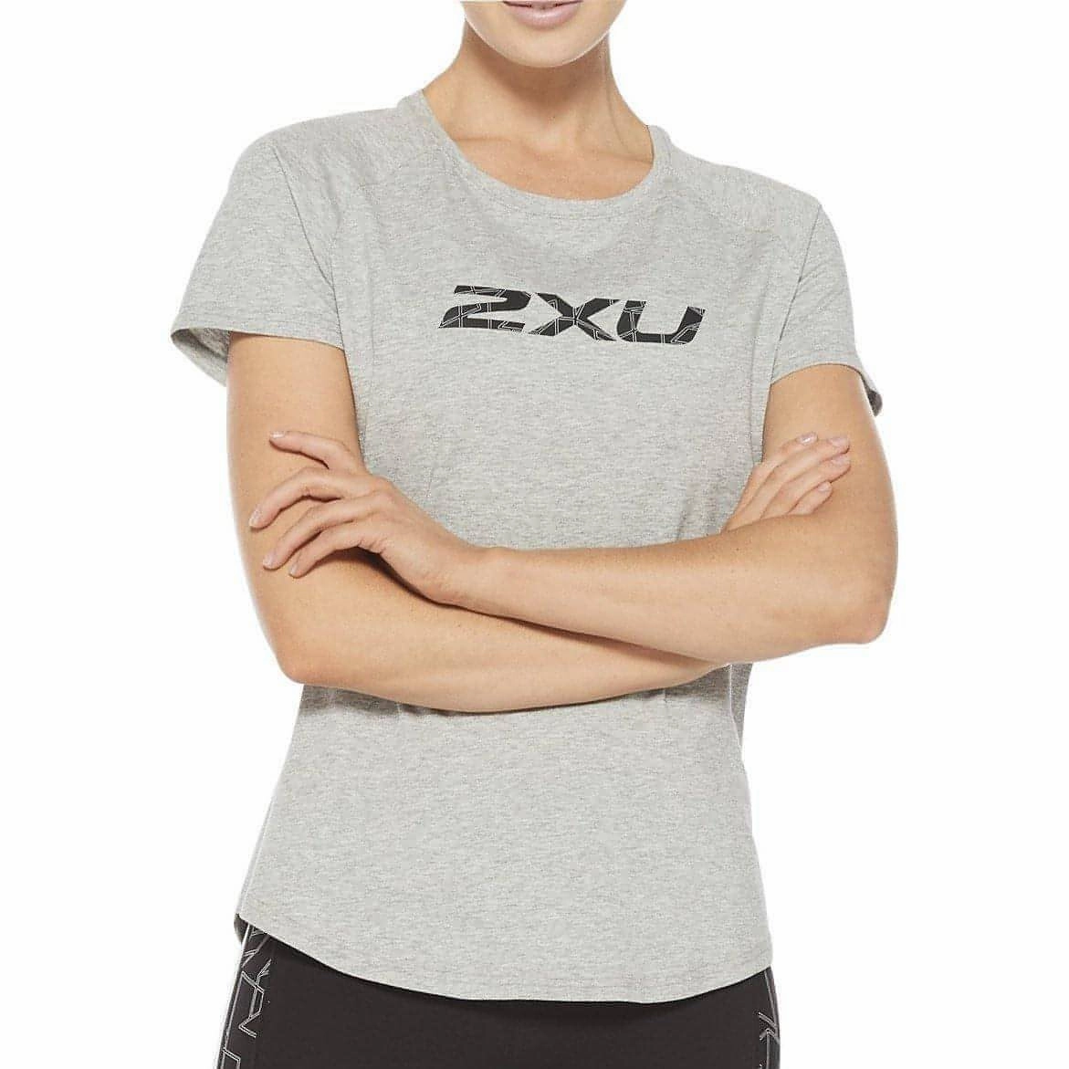 2XU Contender Short Sleeve Womens Running Top - Grey Breathable activewear