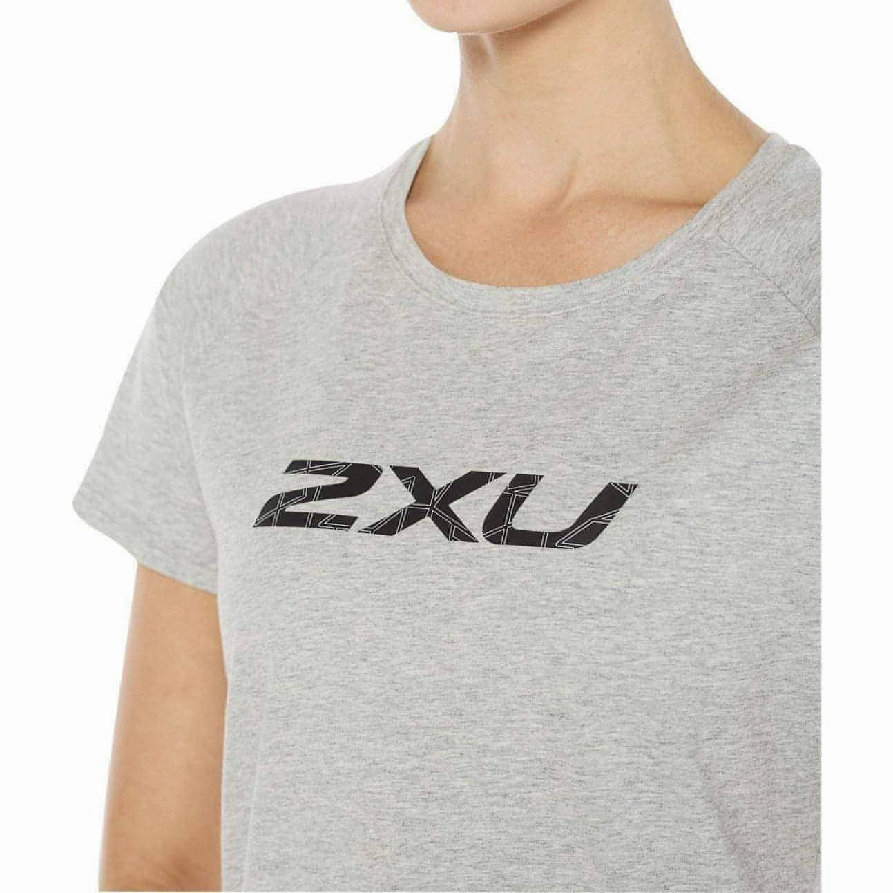 2XU Contender Short Sleeve Womens Running Top - Grey Standard Body Fit