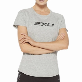 2XU Contender Short Sleeve Womens Running Top - Grey Street Smart Look Ethically Sourced Cotton