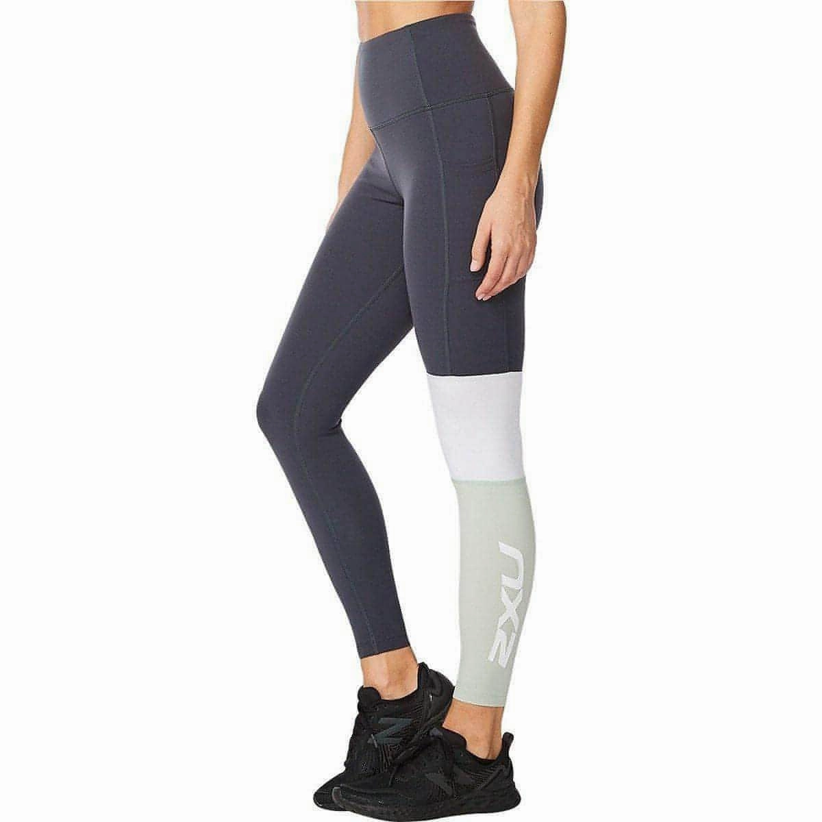 Pear shape 2XU Form Block Hi Rise Compression Womens Long Running Tights - Navy