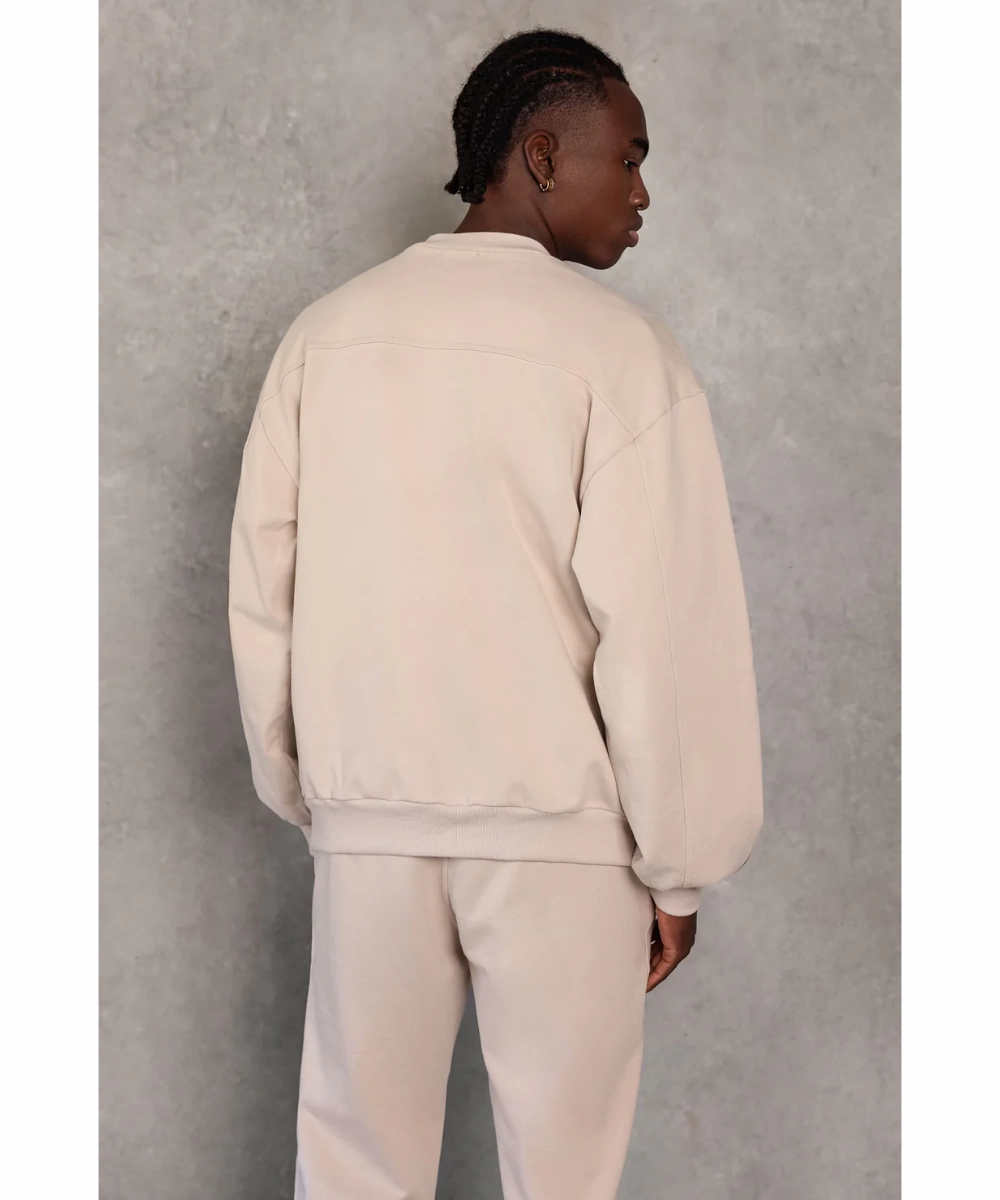 811 Originals Unisex Signature Big Logo Sweater (Beige) Natural Fiber Blend All Day