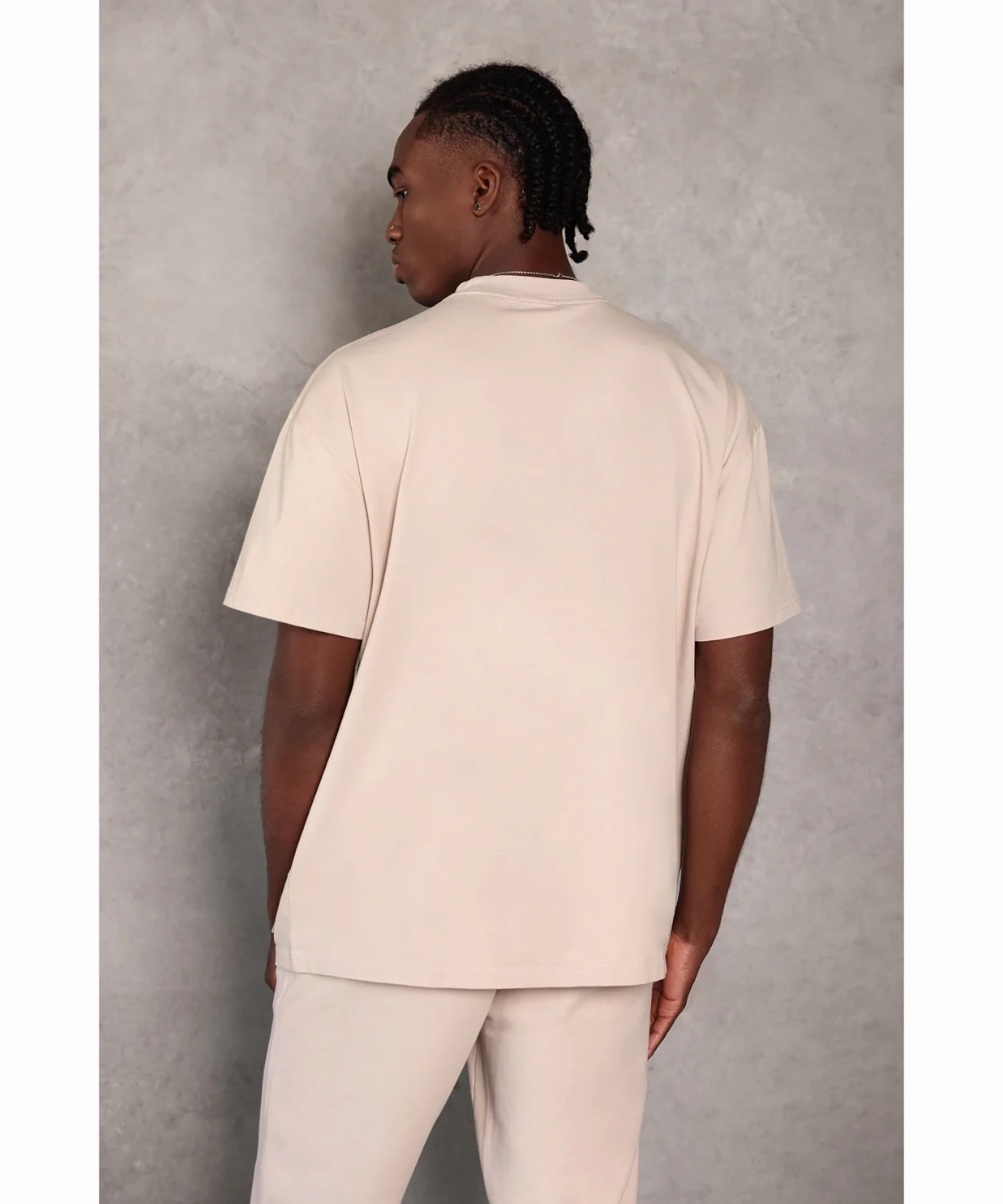 811 Originals Unisex Signature Small Logo Tee (Beige) Snow Core