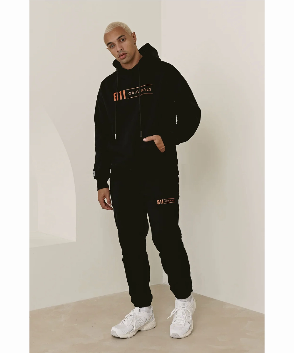 811 Originals Unisex Speed Hoodie (Black/Orange) Denim Cool