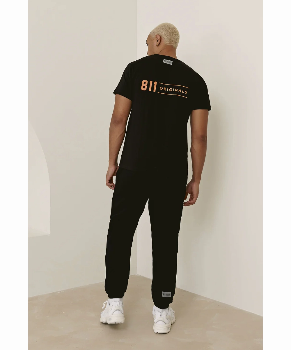 811 Originals Unisex Speed Sweatpants (Black/Orange) PillingResistant