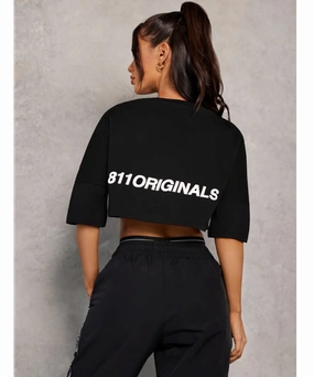 811 Originals Women's Empire Cropped Top (Black) Dance Light WearResistantHem