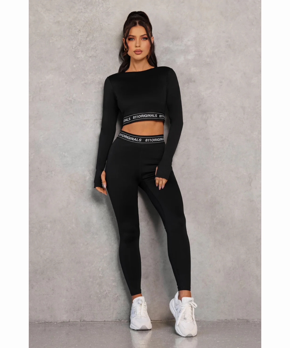 Ice Fit elastic waistband 811 Originals Women's London Long Sleeve Top (Black)