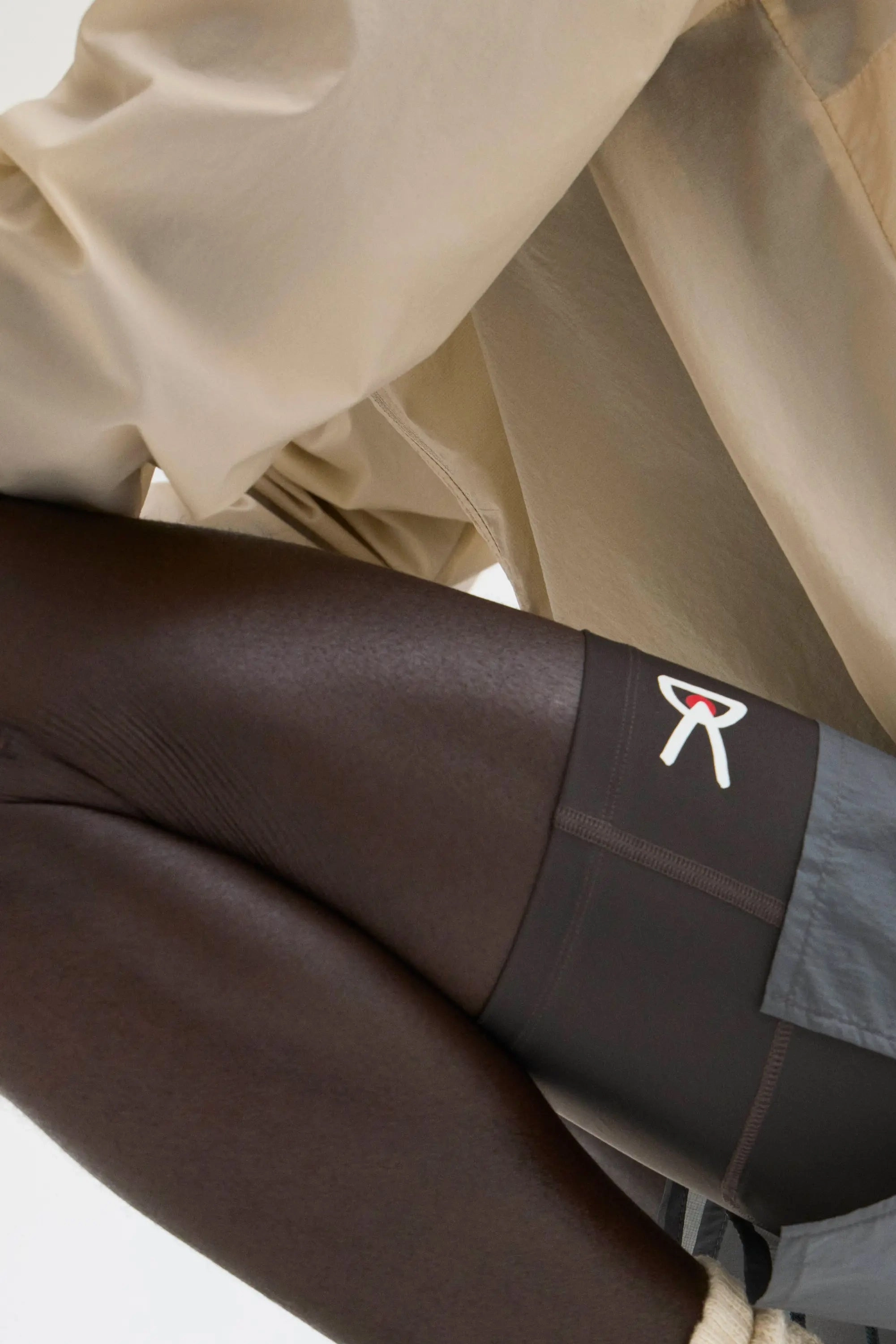 ComfortWaistband EcoFriendlyTextiles 9 Inch Recycled Half Tights Slate Brown
