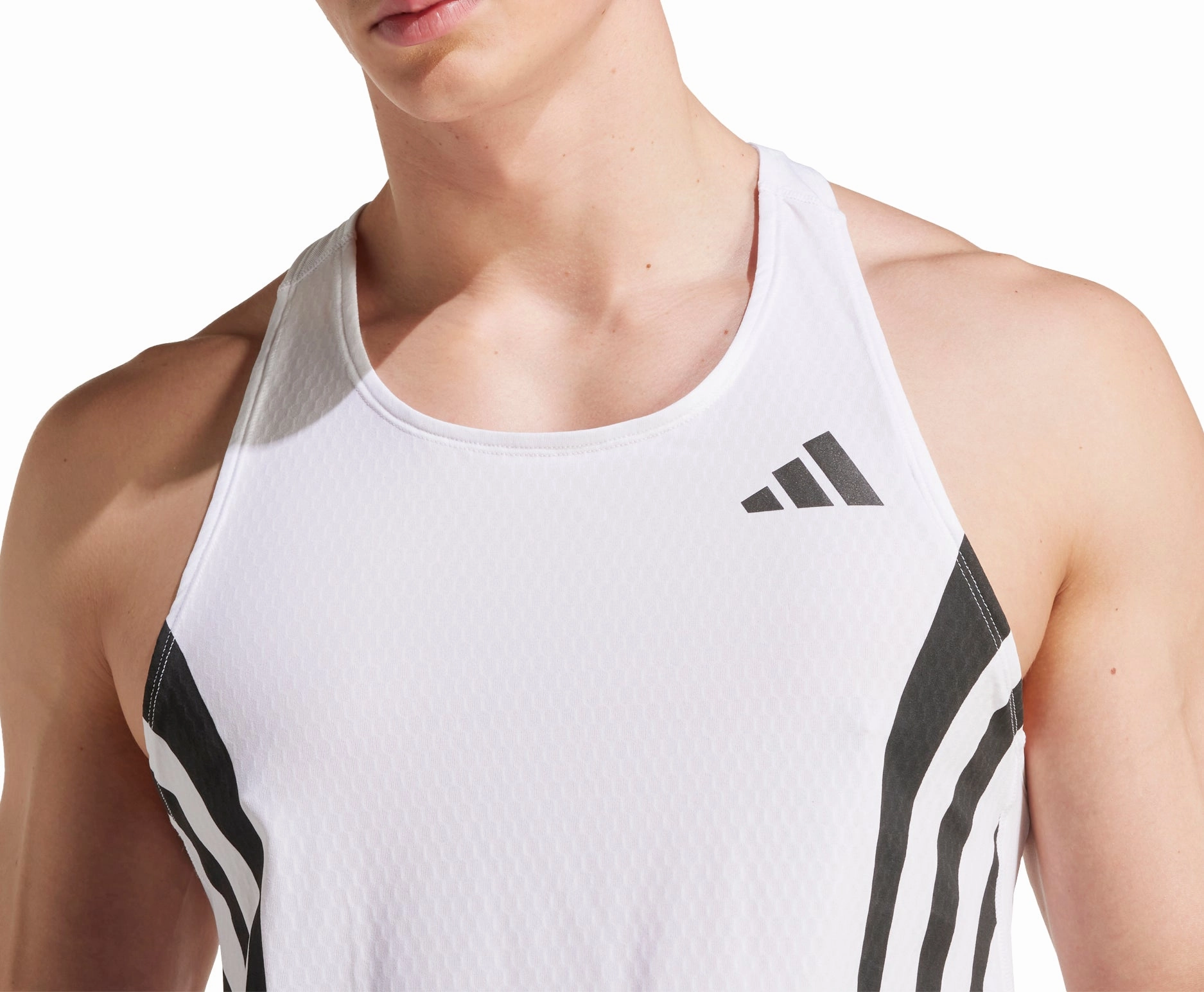 Odor Resistant adidas Adizero Archive Mens Running Vest - White