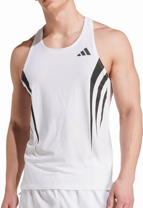 Joy adidas Adizero Archive Mens Running Vest - White