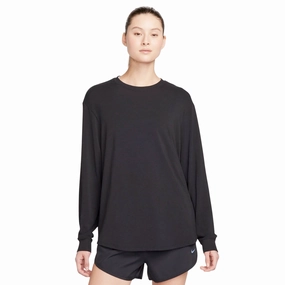 Nike Women's One Dri-FIT Relaxed Top Black / Black AntimicrobialTreatment