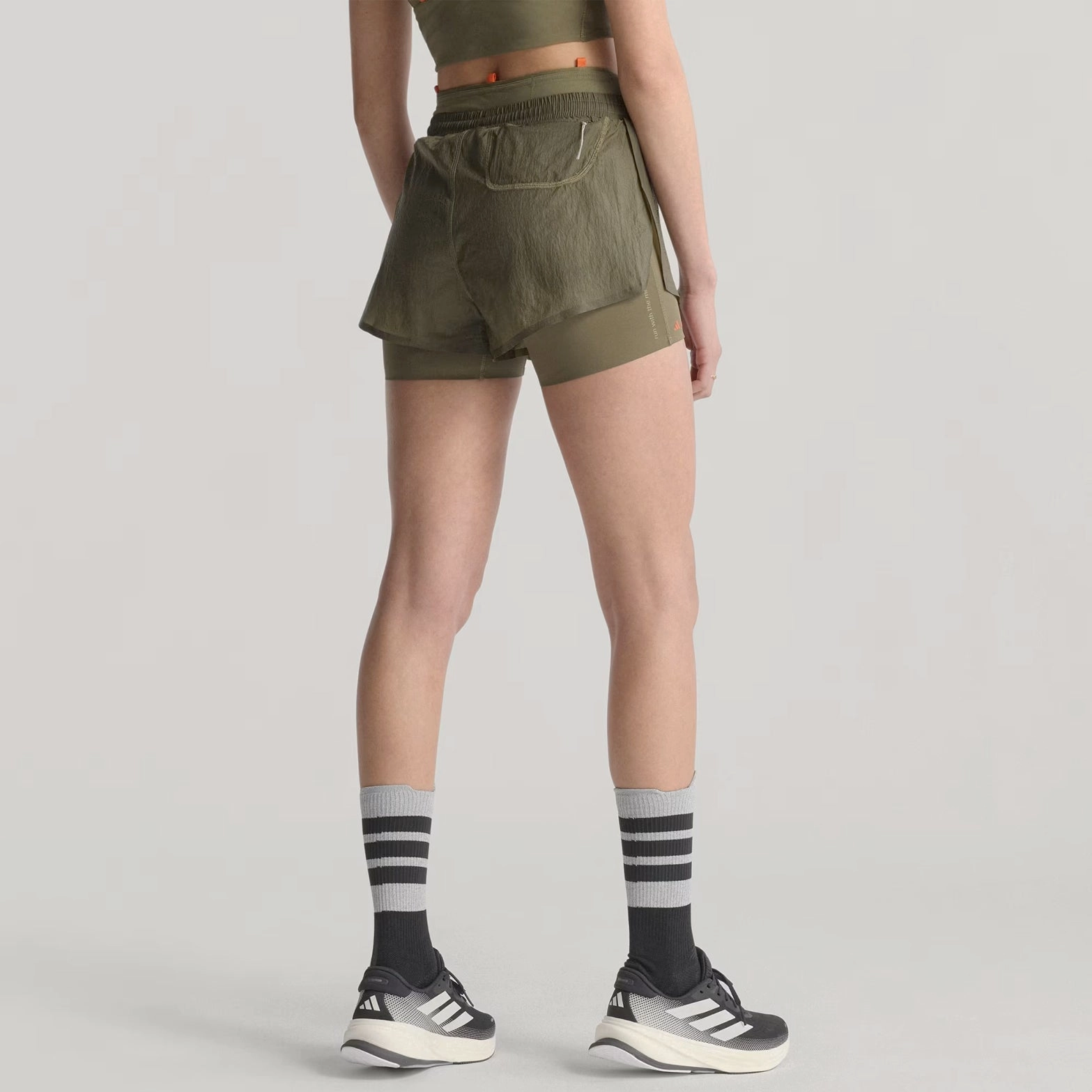 Nature Glow Light Flow Women's Adi365 H.Koumori Running 2 in 1 Shorts Olive Strata