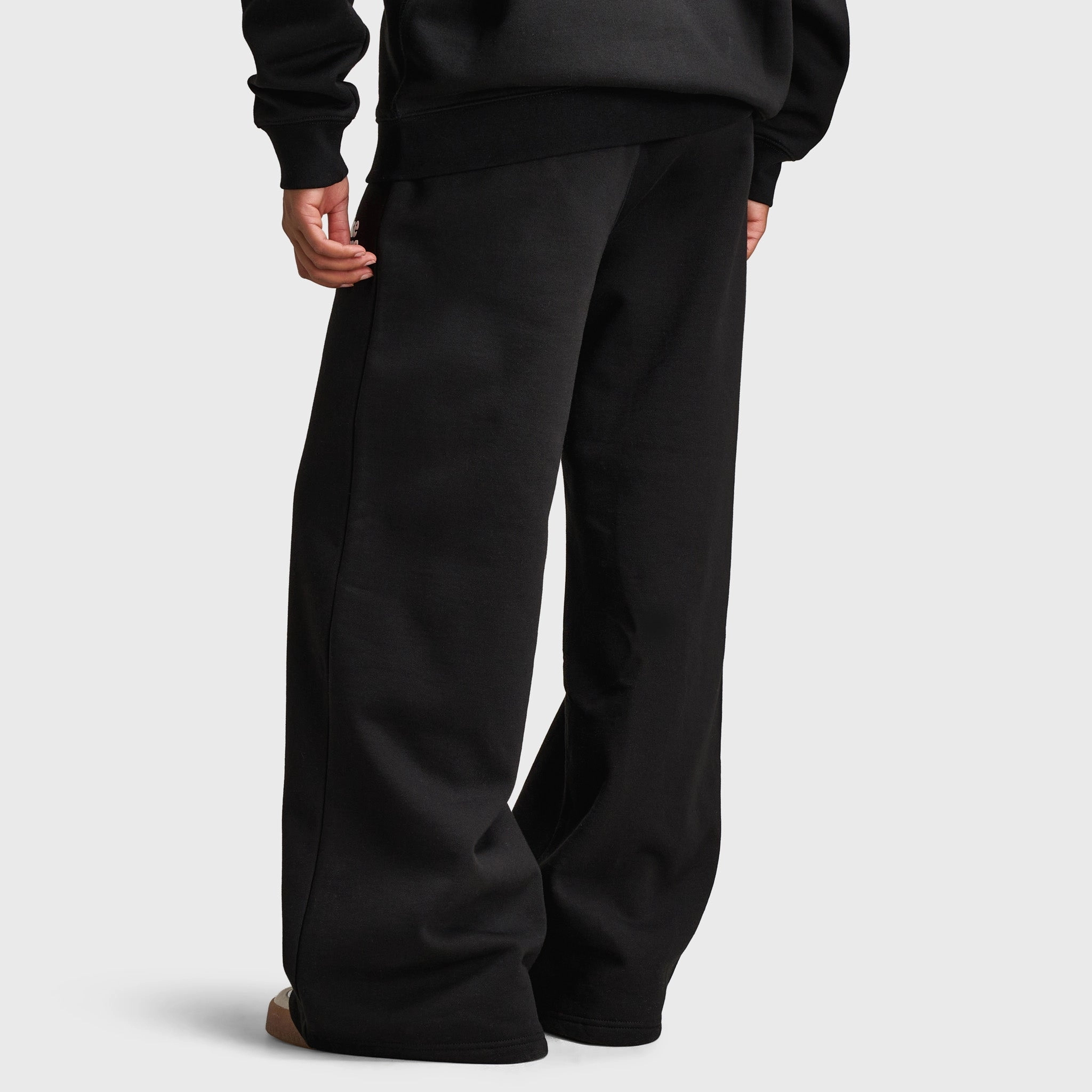 Unlike Humans Women's Bubble Wide Leg Joggers / Black HighCollar Style