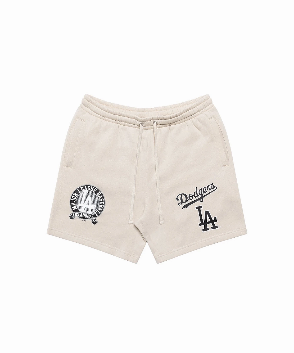 Sky Mood french chic Majestic Los Angeles Dodgers Classic Fleece Shorts (Silver Lining)