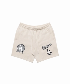 Sky Mood french chic Majestic Los Angeles Dodgers Classic Fleece Shorts (Silver Lining)