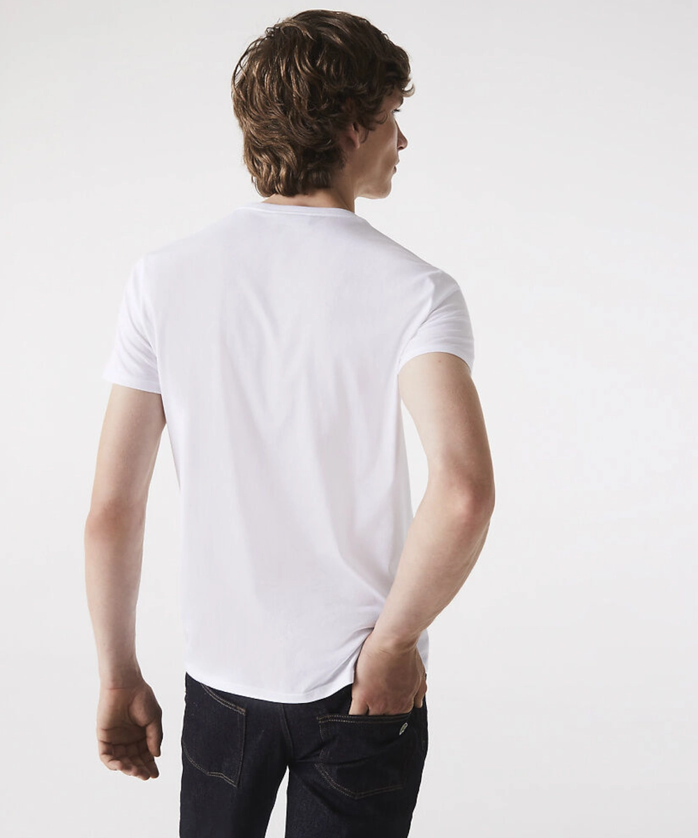 Lacoste Classic Crew Neck Pima Tee (White) Kid Play Rich Tone