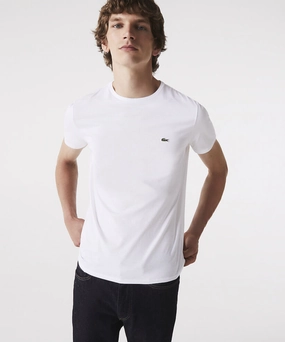 Lacoste Classic Crew Neck Pima Tee (White) World Tone