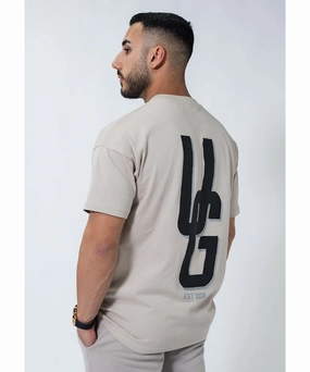 UNDRGROUND Double Print Box Fit Tee (Taupe) Seamless Design WaterRepellent