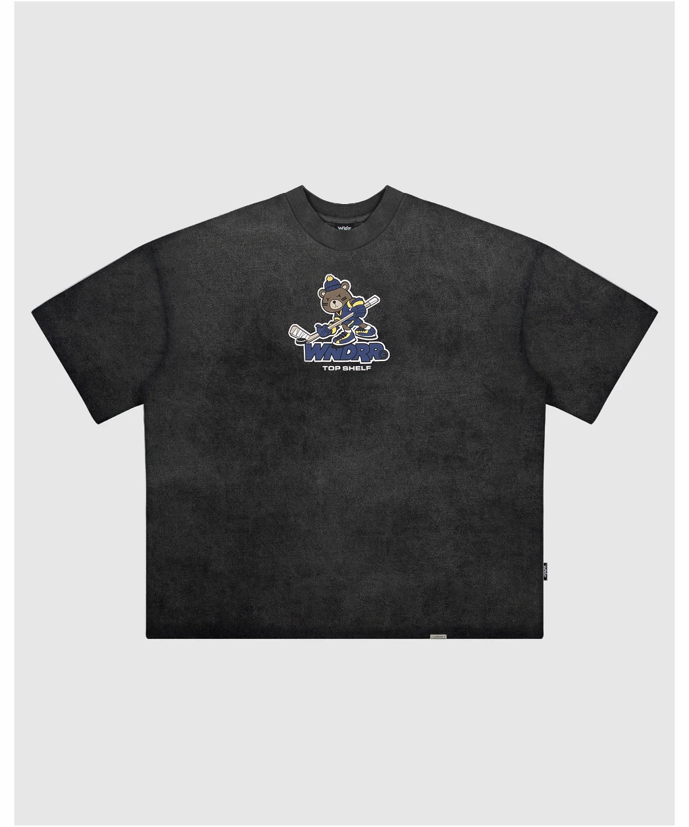 Seamless construction WNDRR Top Shelf Heavy Weight Tee (Washed Black)