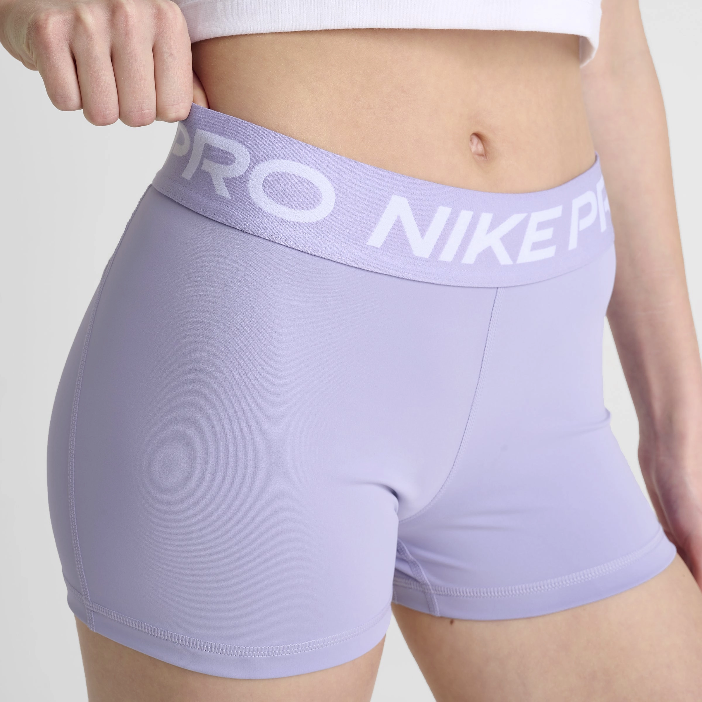 cool tones Nike Pro Women's 3" Shorts Lilac Ice / White