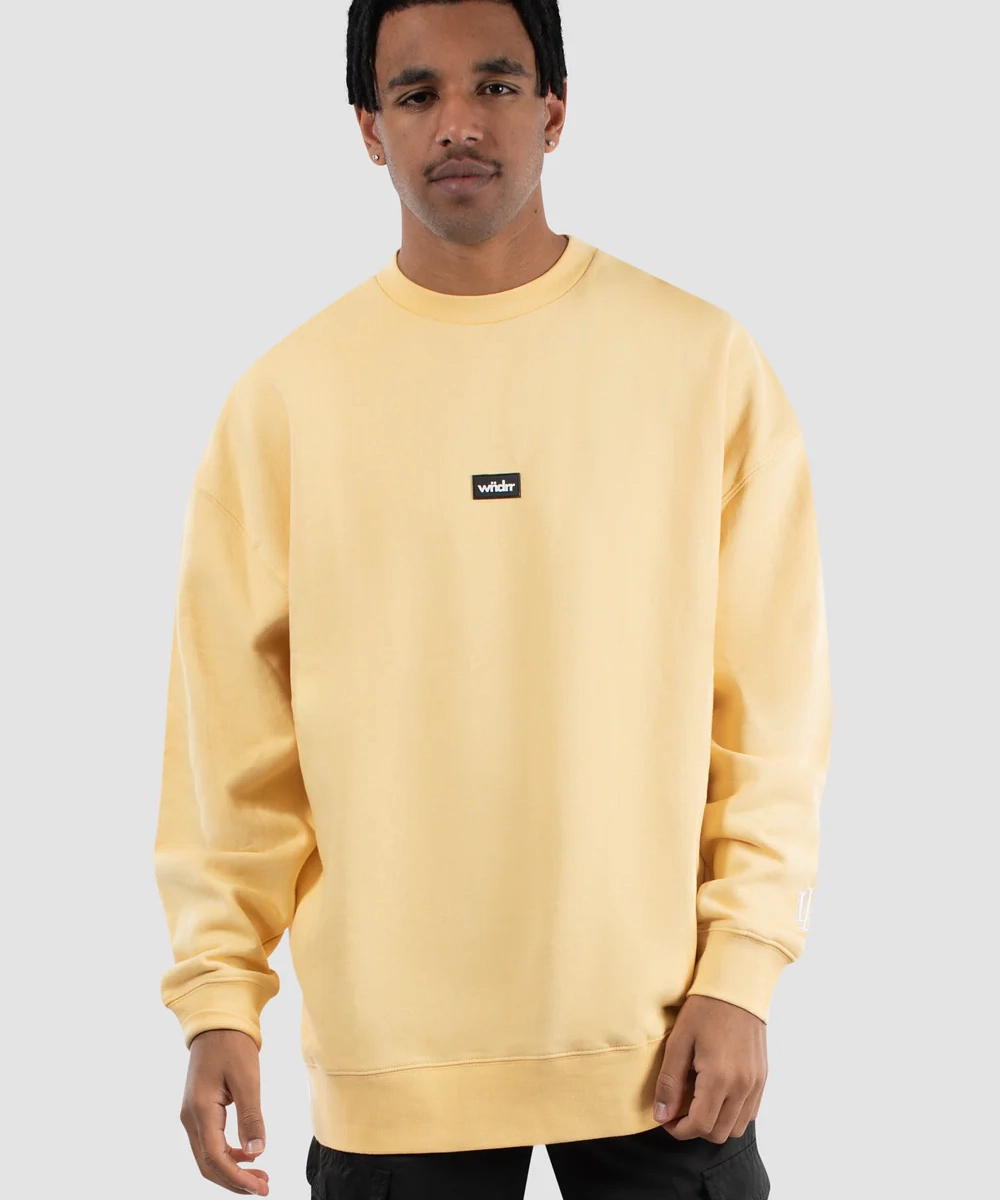 WNDRR Kingsland Crew Sweat (Sun Yellow) Denim Cool