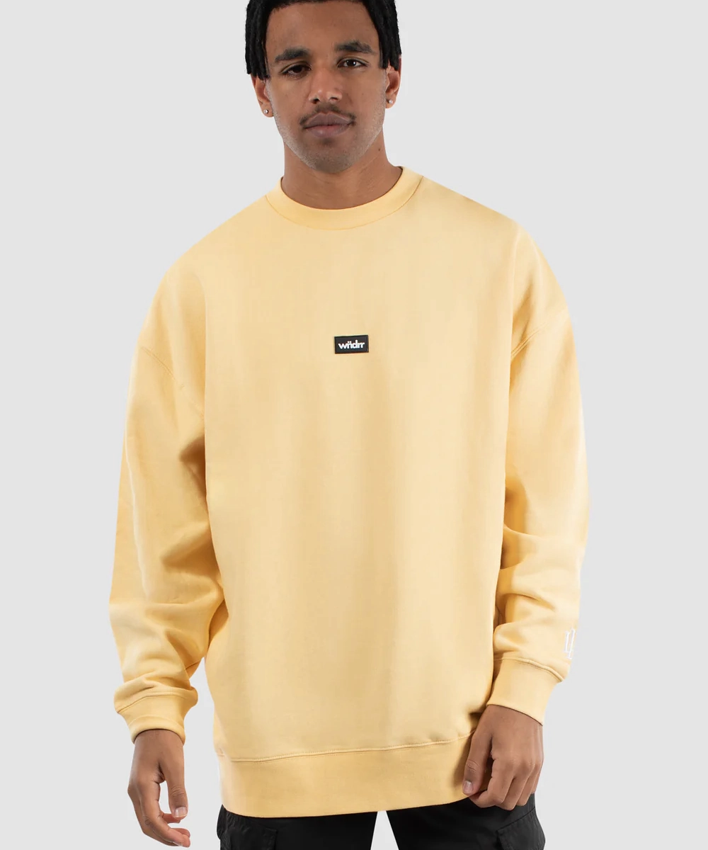 AbrasiveReinforcedZones FlexibleNeckline WNDRR Kingsland Crew Sweat (Sun Yellow)