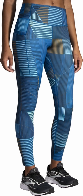 Brooks Method Womens 7/8 Running Tights - Blue Odor-resistant