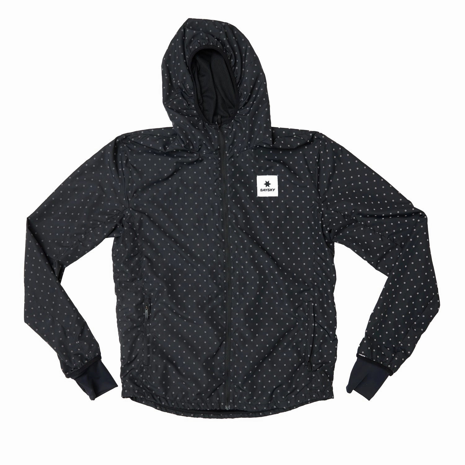Trend Base WaterRepellent SAYSKY Men's Reflective Polka Blaze Jacket Black