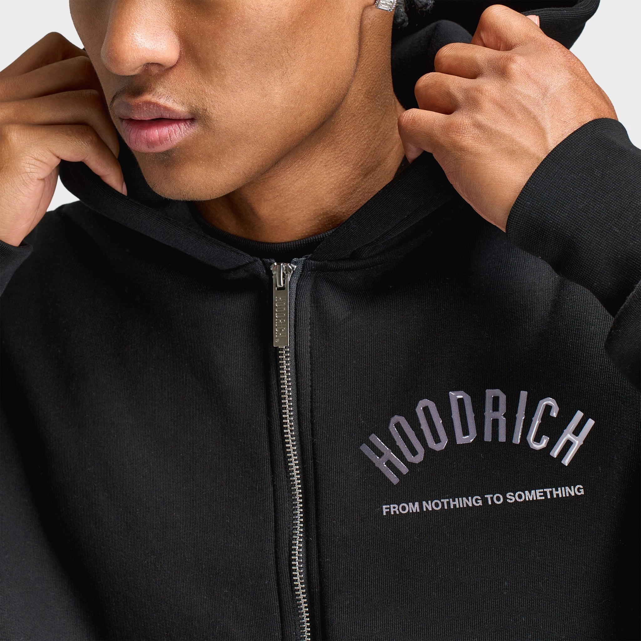 Taped Seam Construction Hoodrich Lava Full-Zip Hoodie / Black