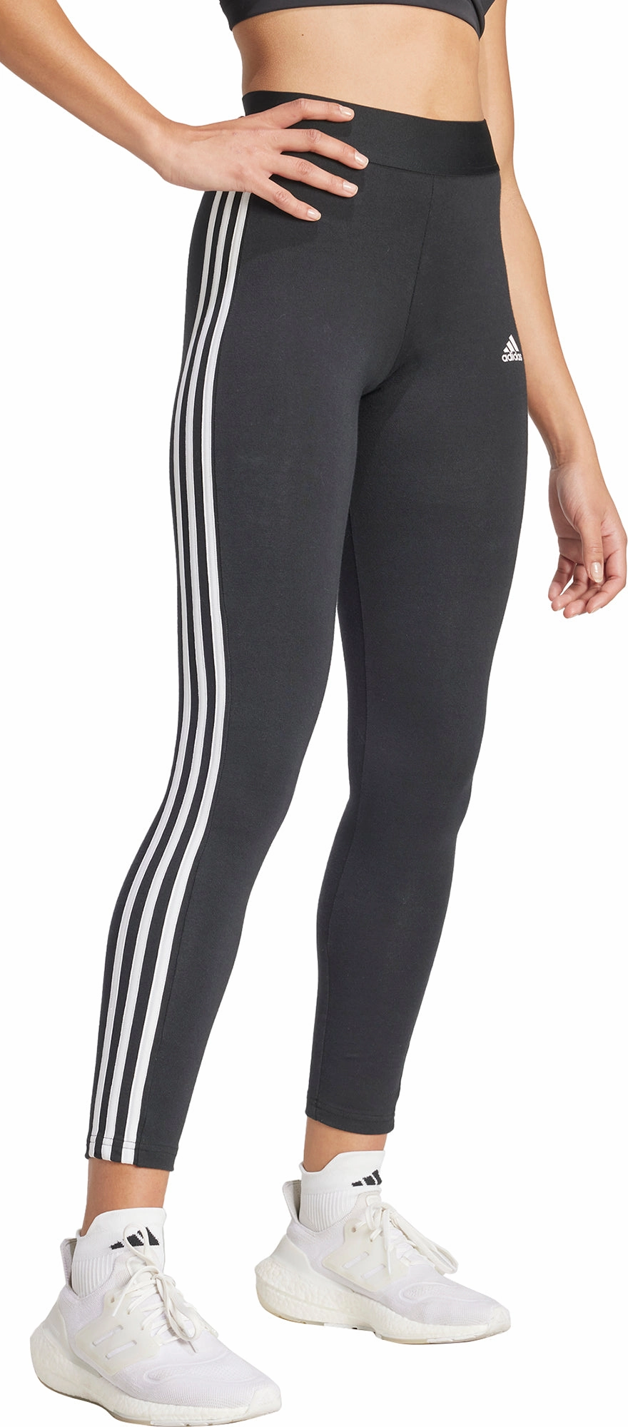 adidas 3 Stripes Womens Long Training Tights - Black FadeResistant