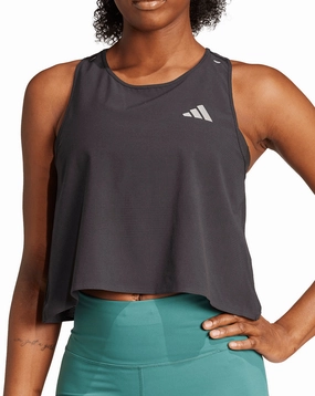 adidas ADI365 ClimaCool  Womens Running Crop Top - Black flexible in movement View