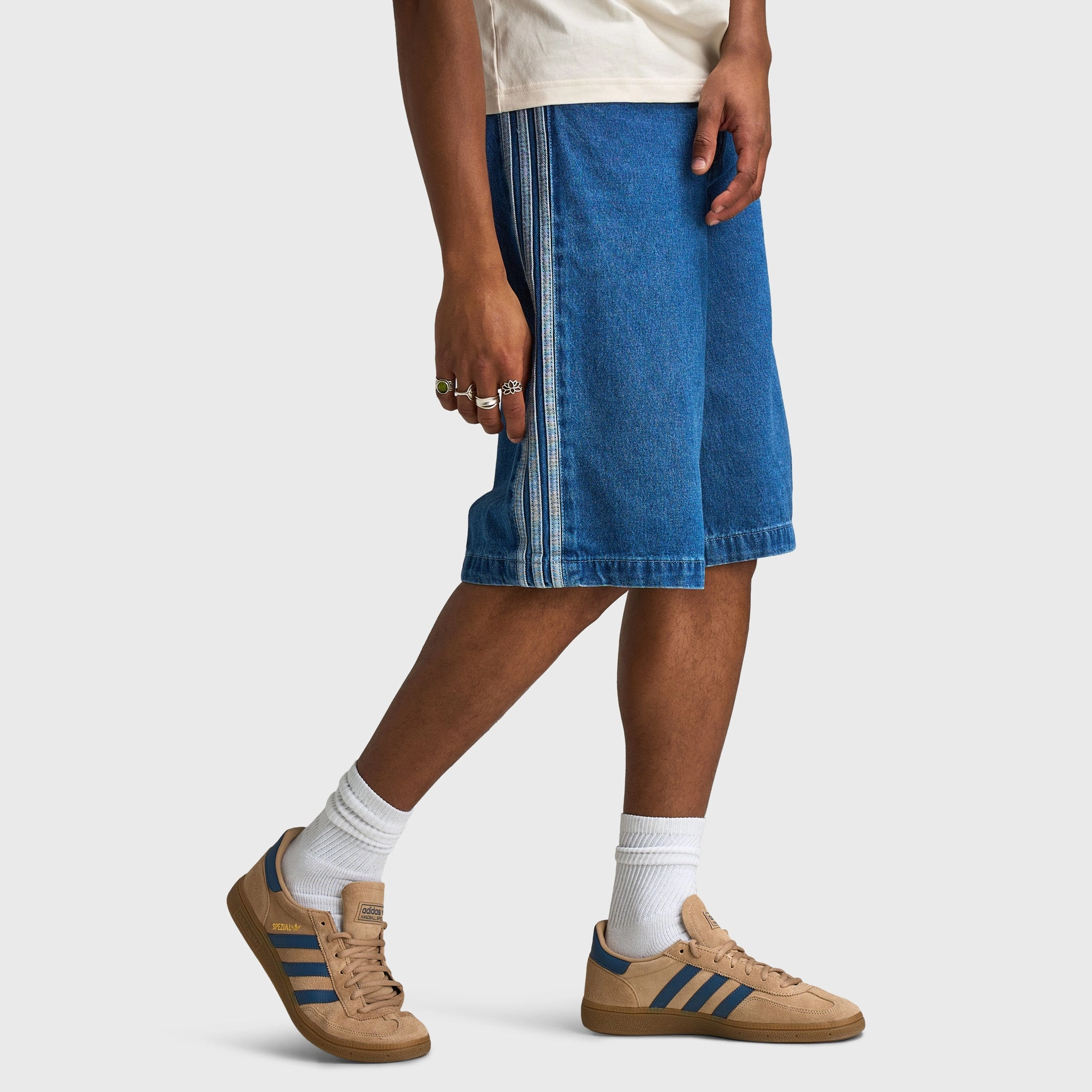adidas Adicolor Denim Firebird Shorts / Blue Minimalist Style