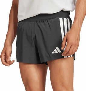 adidas Adizero 3 Inch Split Mens Running Shorts - Black Layered Panel Design