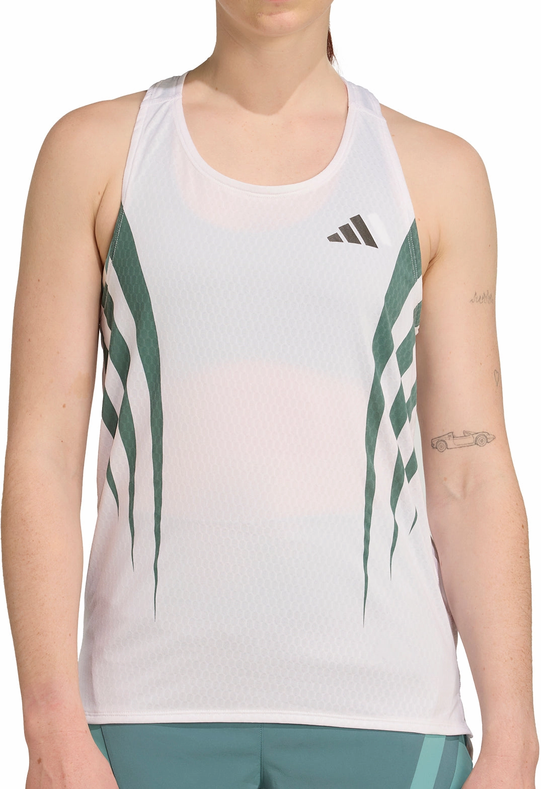roughness adidas Adizero Archive Womens Running Vest Tank Top - White
