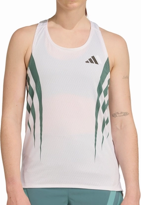 roughness adidas Adizero Archive Womens Running Vest Tank Top - White