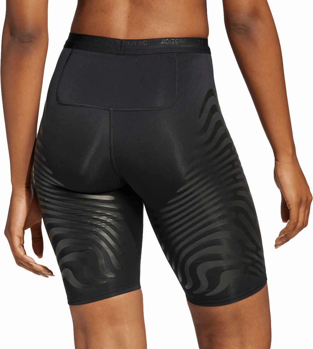 adidas Adizero Control Womens Short Running Tights - Black Glossy Youth