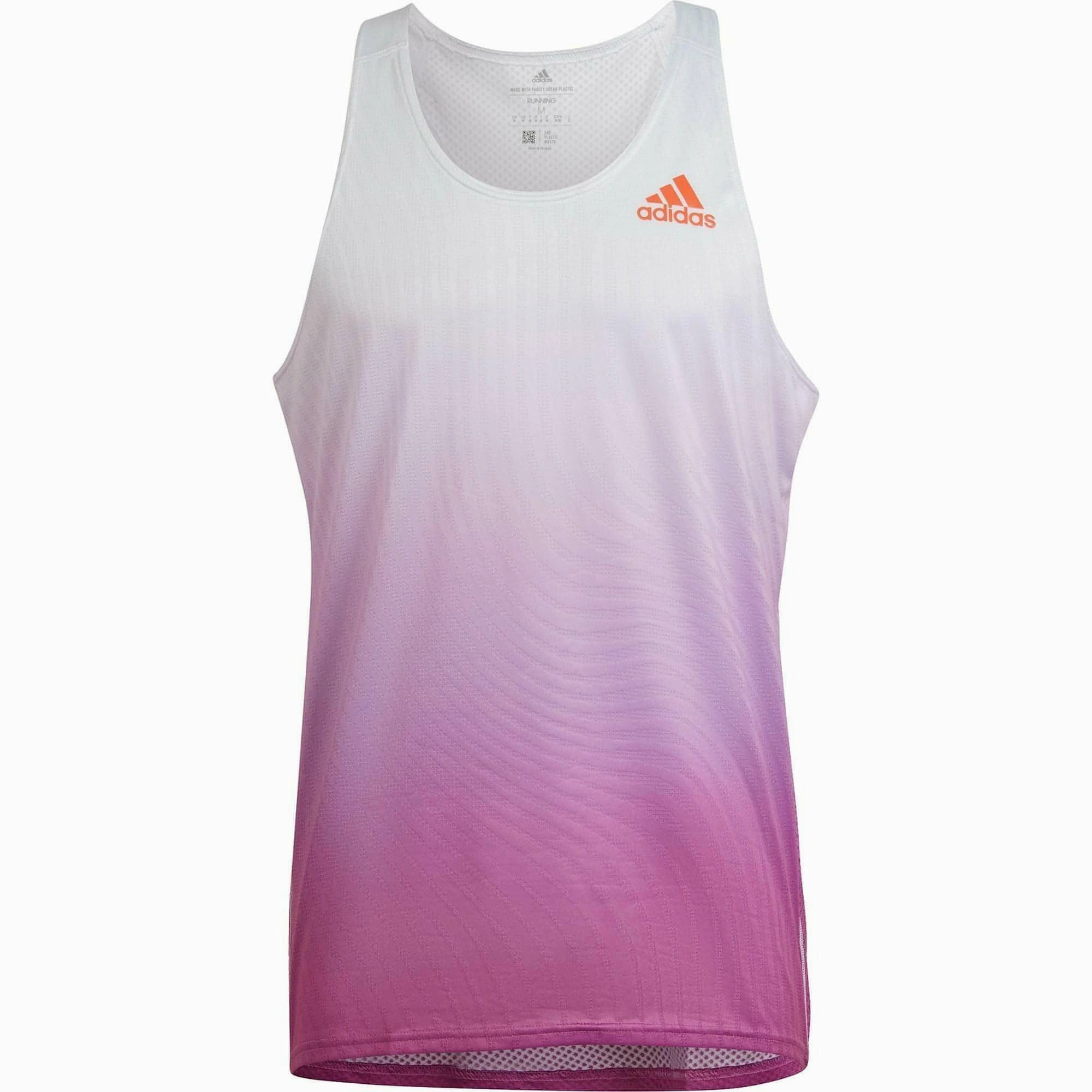 Eco Friendly Dye portion adidas Adizero Engineered Mens Running Vest - Purple