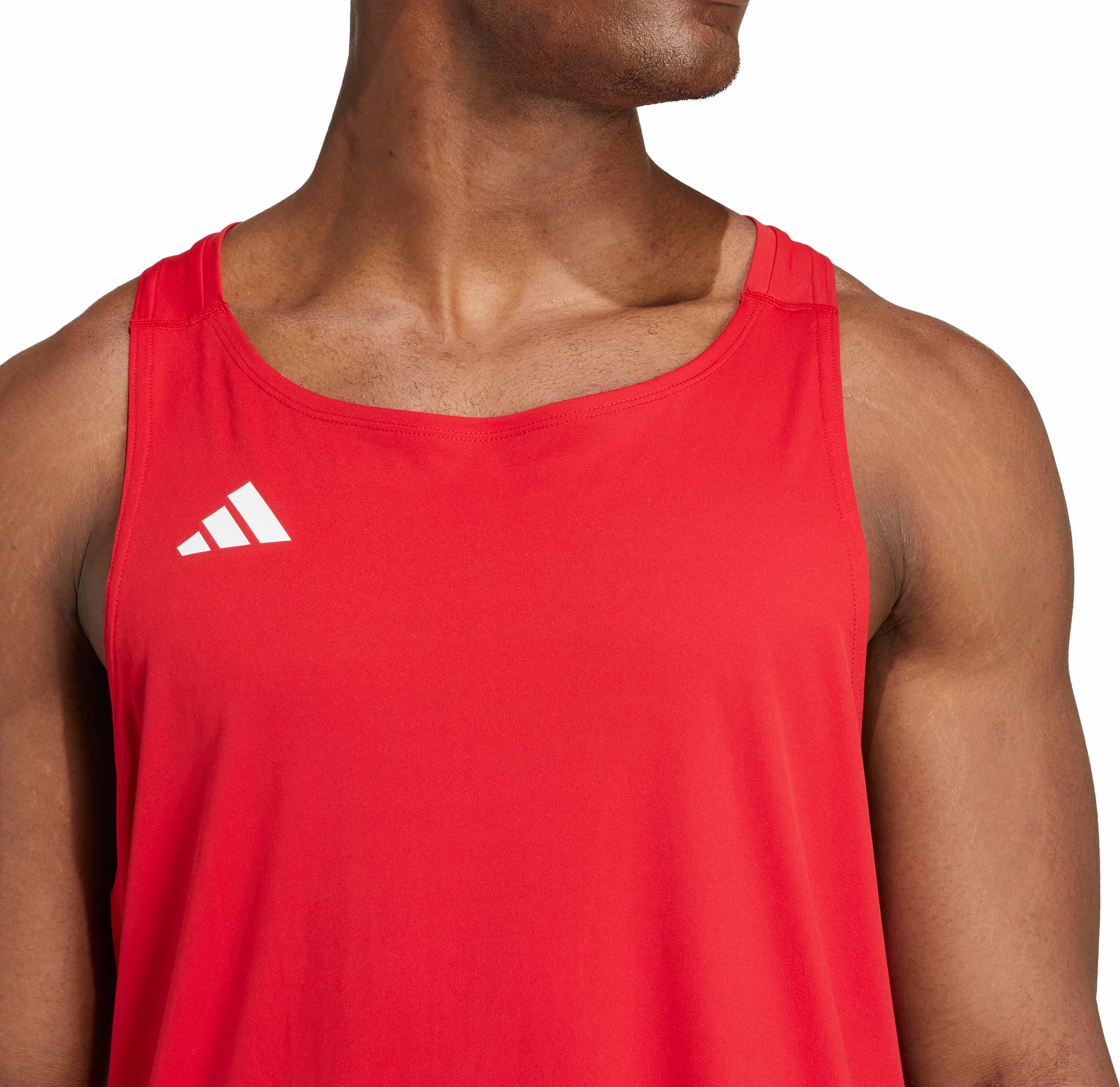place good for summer adidas Adizero Essentials Mens Running Vest - Red