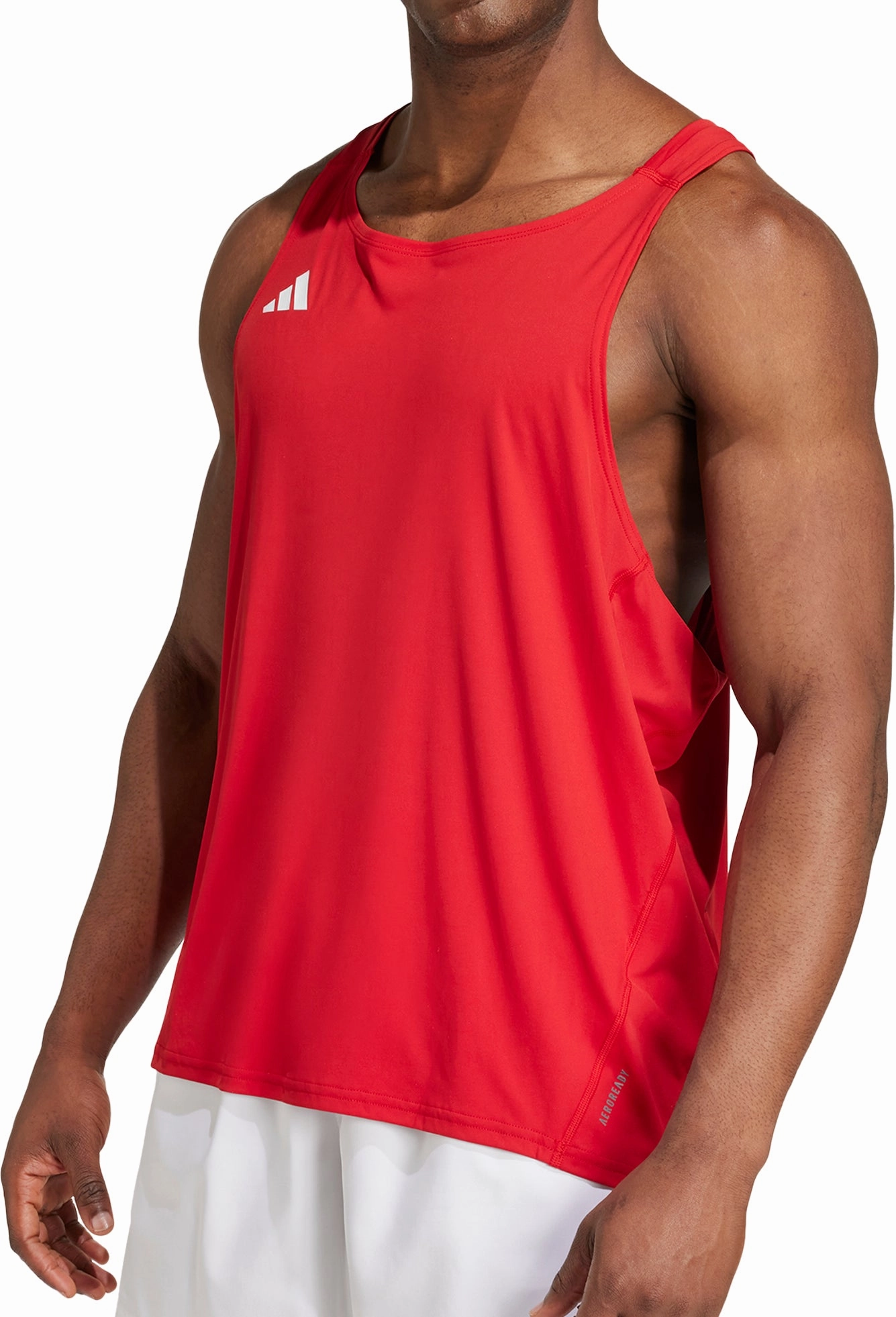 adidas Adizero Essentials Mens Running Vest - Red clip venue