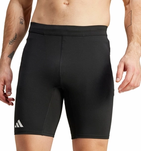 adidas Adizero Essentials Mens Short Running Tights - Black Compact Storage Pocket