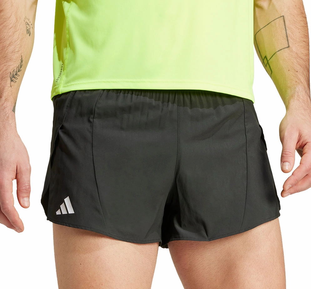 adidas Adizero Essentials Mens Split Running Shorts - Black Antibacterial Everyday Feel