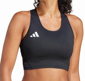 adidas Adizero Essentials Womens Running Crop Top - Black Flexible Back Panel
