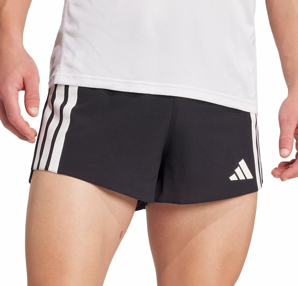 Rubberized Waistband adidas Adizero Gel Pocket 3 Inch Mens Running Shorts - Black