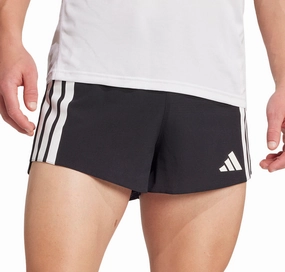 Rubberized Waistband adidas Adizero Gel Pocket 3 Inch Mens Running Shorts - Black