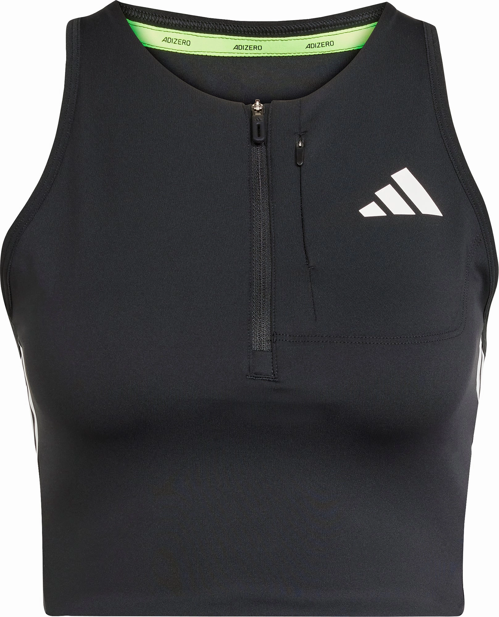 Honor adidas Adizero Gel Pocket Womens Running Crop Top - Black