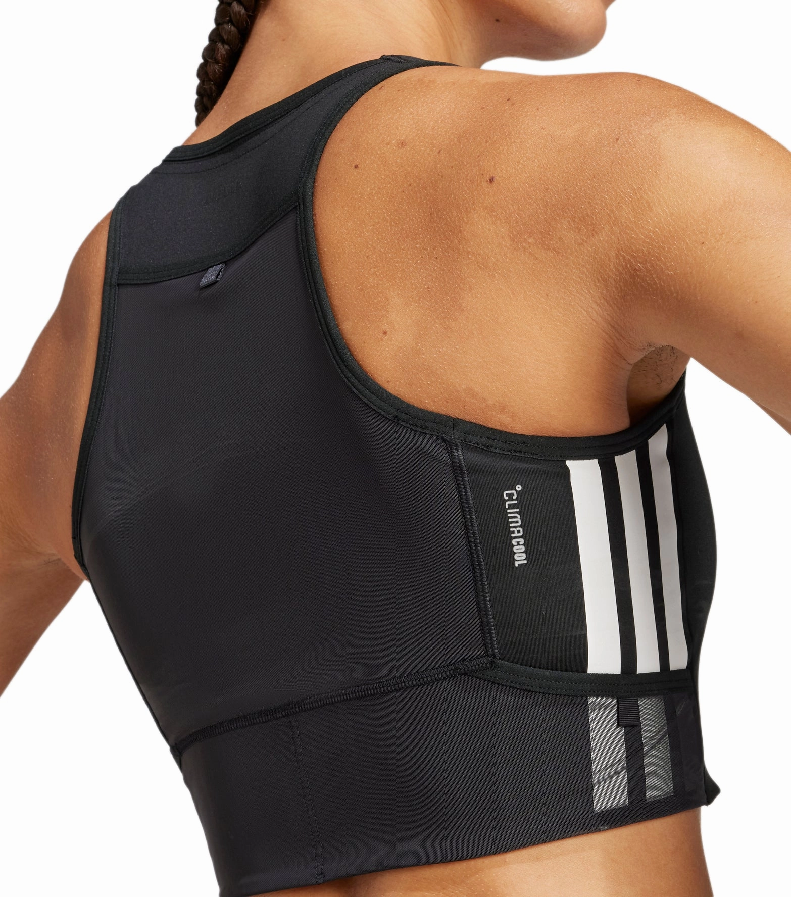 adidas Adizero Gel Pocket Womens Running Crop Top - Black Ergonomic Design Odor Resistant Tech