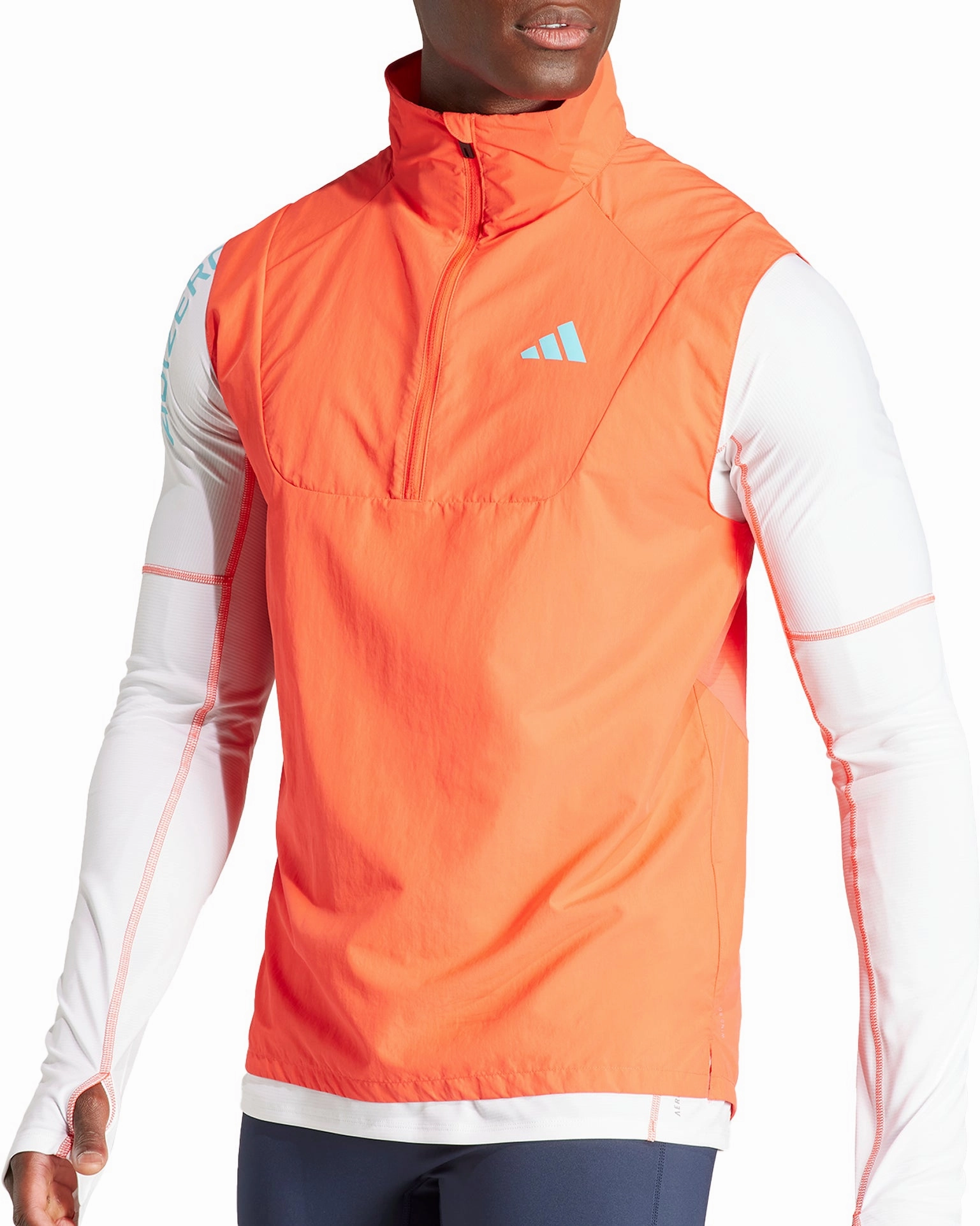 adidas Adizero Half Zip Mens Running Gilet - Orange Quality Assurance