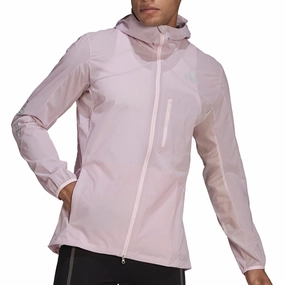 AbrasionResistant adidas Adizero Marathon Mens Running Jacket - Pink