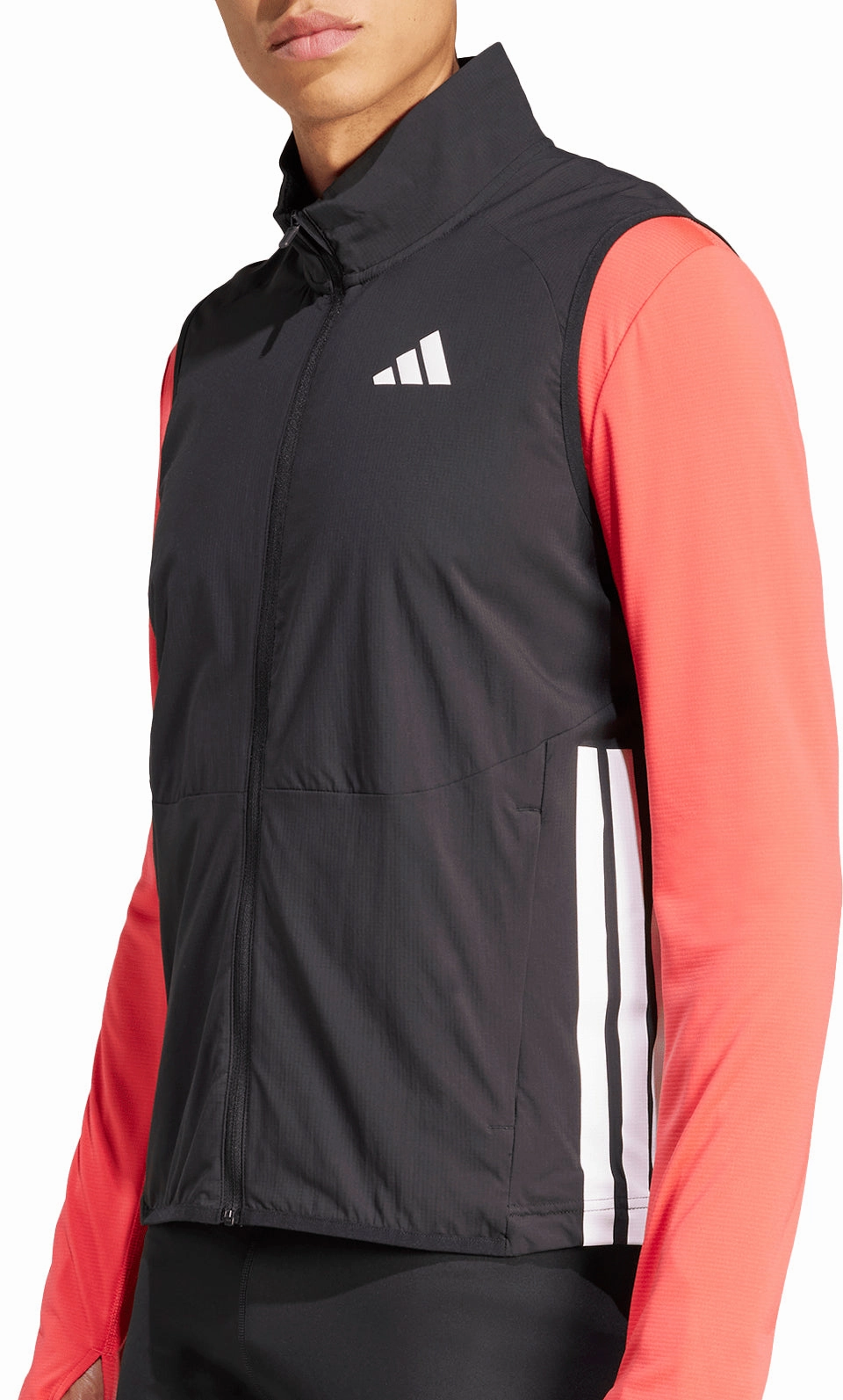 adidas Adizero Mens Running Gilet - Black BondedSeamlessConstruction energy-efficient