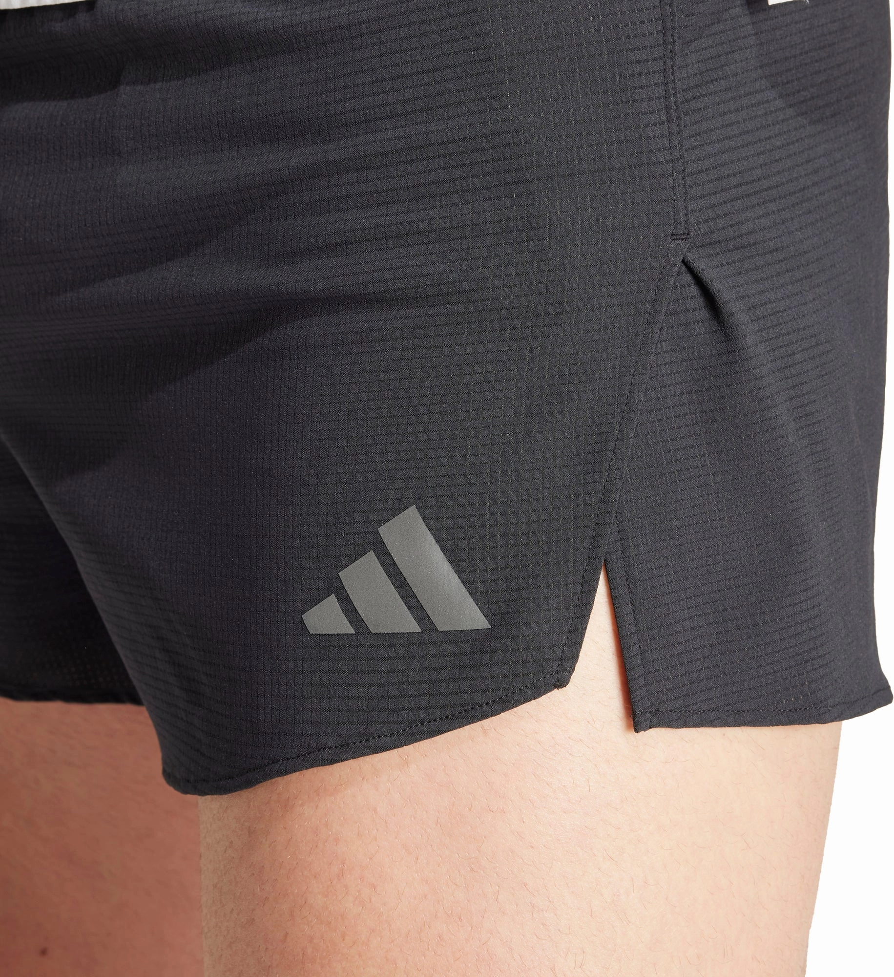 adidas Adizero Mens Running Shorts - Black No Ride Up Technology Durable Hem Finishing