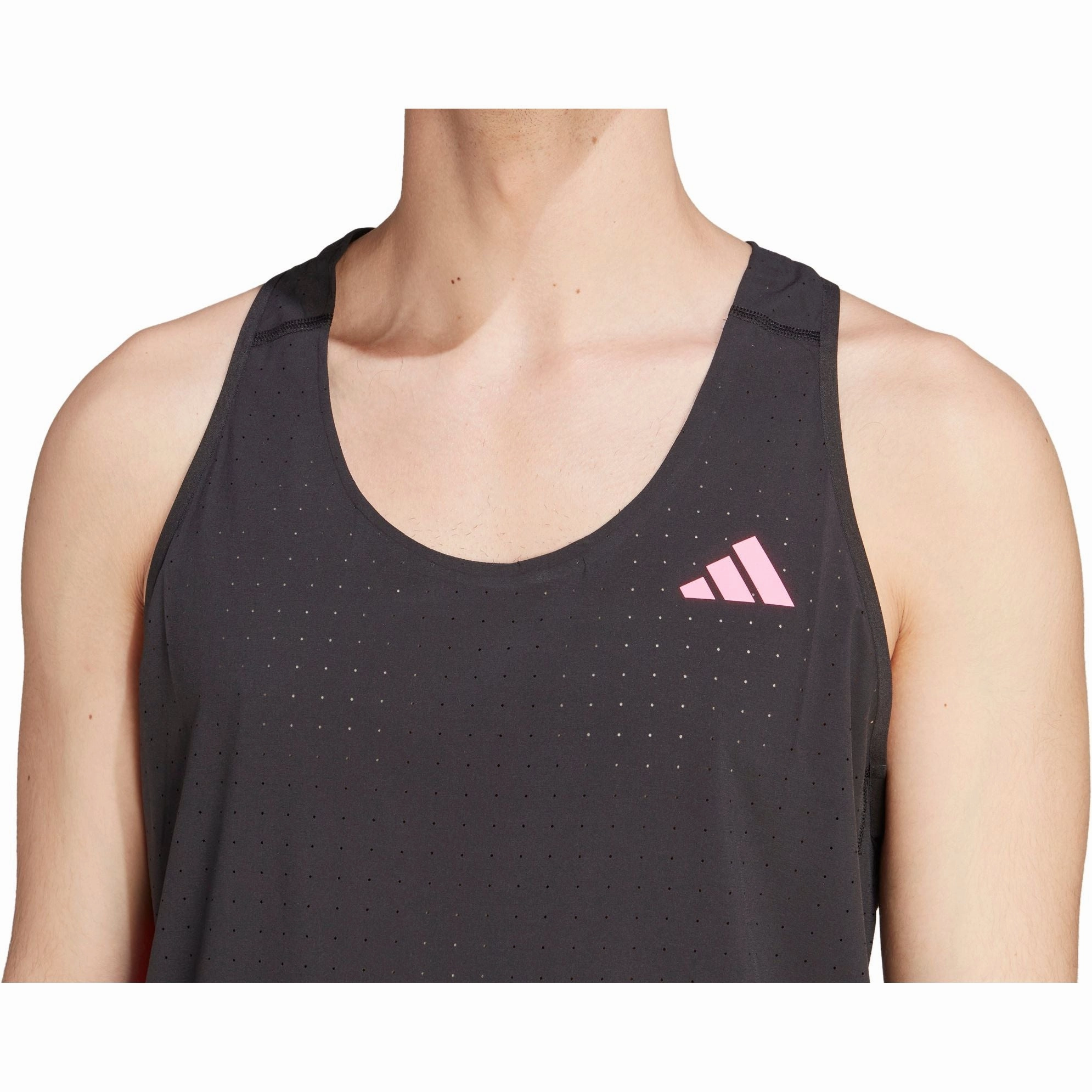 porosity Low Weight Build adidas Adizero Mens Running Vest - Black